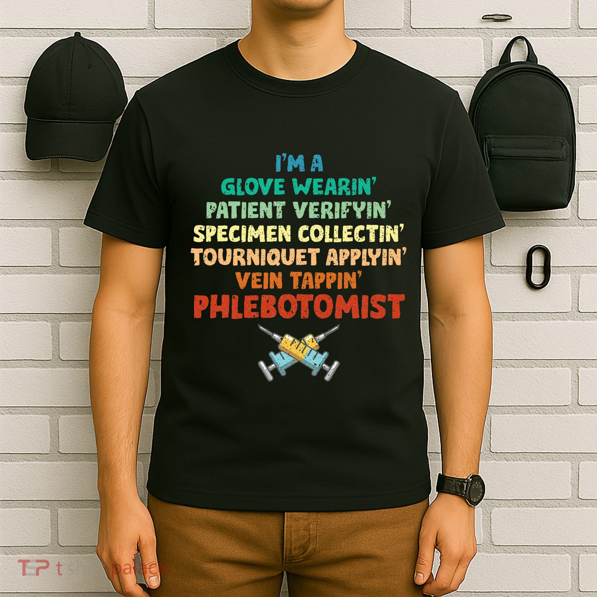 Phlebotomist Definition Syringe Nurse Phlebotomy T-Shirt