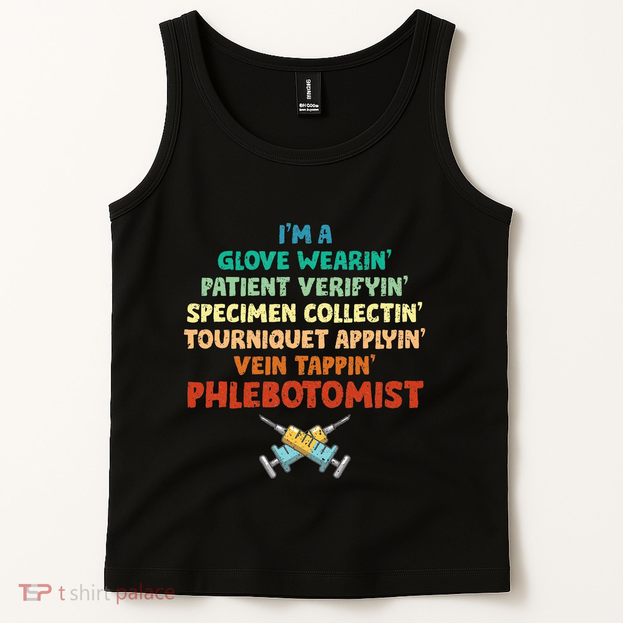 Phlebotomist Definition Syringe Nurse Phlebotomy Tank Top