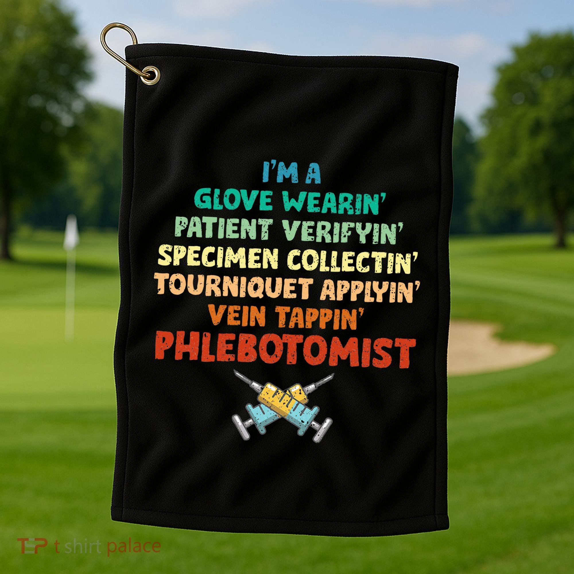 Phlebotomist Definition Syringe Nurse Phlebotomy Golf Towel