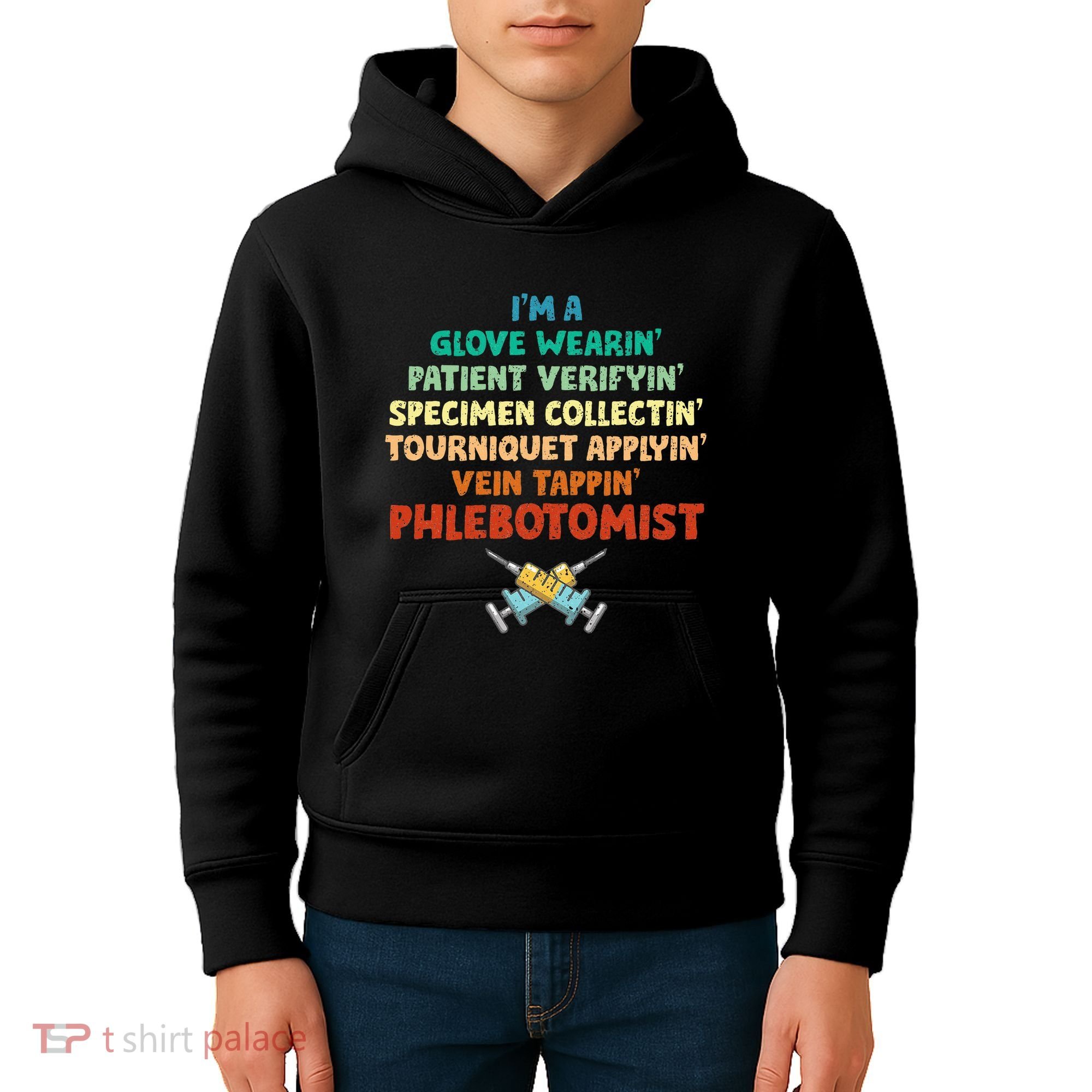Phlebotomist Definition Syringe Nurse Phlebotomy Kids Hoodie