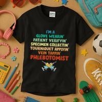 Phlebotomist Definition Syringe Nurse Phlebotomy Kids T-Shirt thumb 3