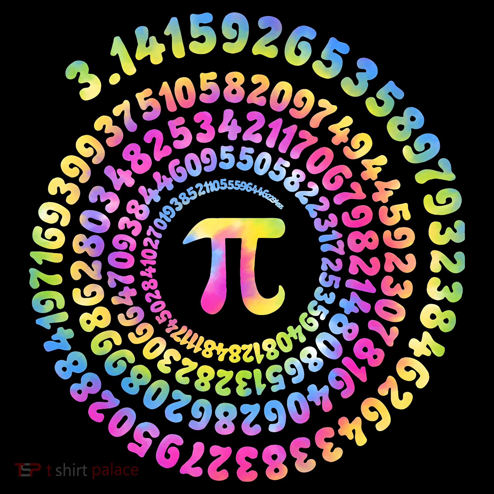 Pi Day Spiral Pi Tie Dye Numbers Math Pi Day 3.14 Doggie Tank