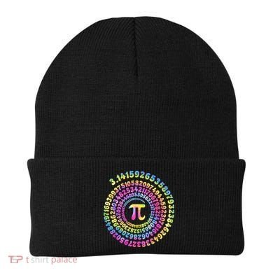 Pi Day Spiral Pi Tie Dye Numbers Math Pi Day 3.14 Beanie