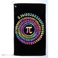 Pi Day Spiral Pi Tie Dye Numbers Math Pi Day 3.14 Golf Towel thumb 0