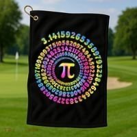 Pi Day Spiral Pi Tie Dye Numbers Math Pi Day 3.14 Golf Towel thumb 1