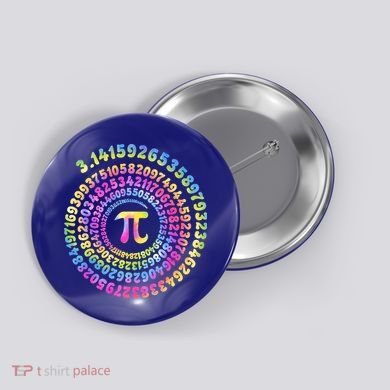 Pi Day Spiral Pi Tie Dye Numbers Math Pi Day 3.14 Button