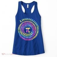 Pi Day Spiral Pi Tie Dye Numbers Math Pi Day 3.14 Women's Tank Top thumb 0