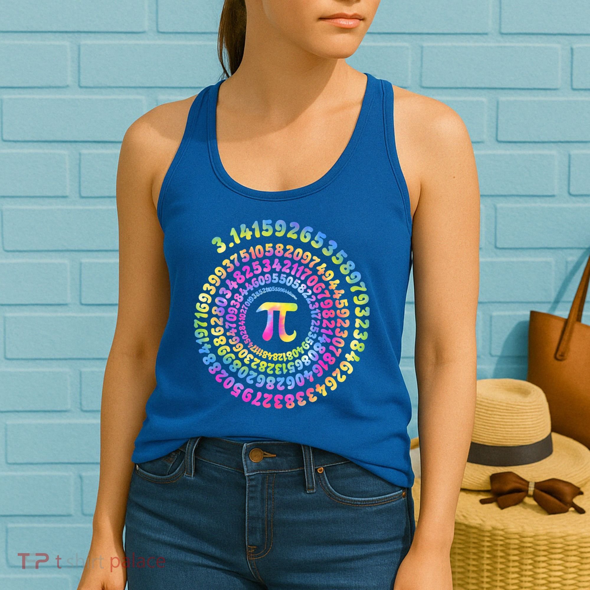 Pi Day Spiral Pi Tie Dye Numbers Math Pi Day 3.14 Women's Tank Top