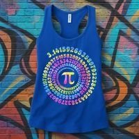 Pi Day Spiral Pi Tie Dye Numbers Math Pi Day 3.14 Women's Tank Top thumb 3