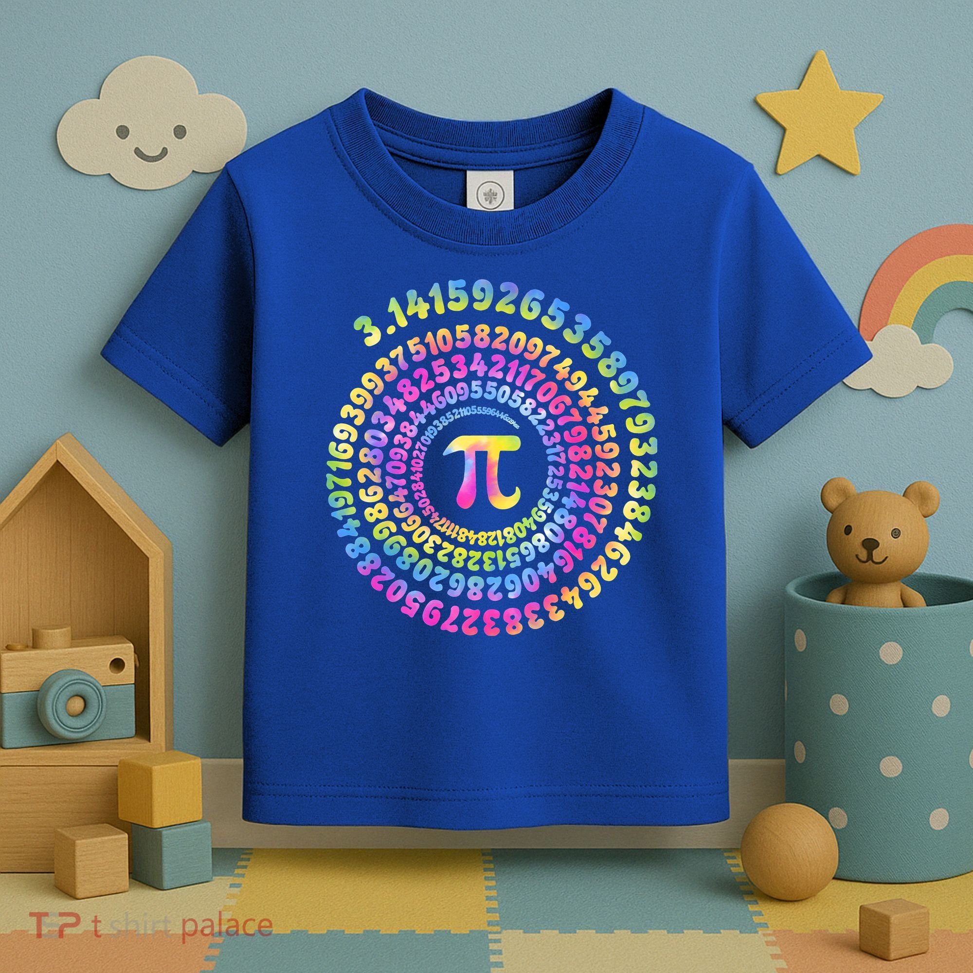 Pi Day Spiral Pi Tie Dye Numbers Math Pi Day 3.14 Toddler T-Shirt
