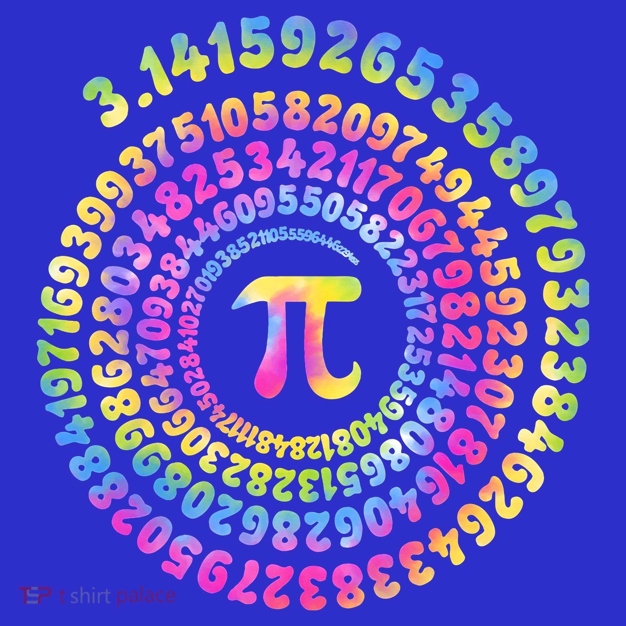 Pi Day Spiral Pi Tie Dye Numbers Math Pi Day 3.14 Women's T-Shirt