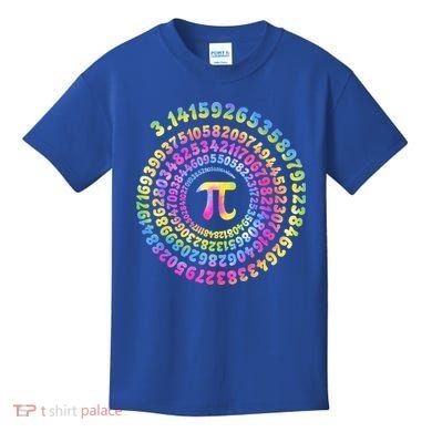 Pi Day Spiral Pi Tie Dye Numbers Math Pi Day 3.14 Kids T-Shirt
