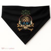 Pineapple DJ Skull Summer Vibes Gamer Hawaiian Sunglasses USA-Made Doggie Bandana thumb 0