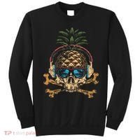 Pineapple DJ Skull Summer Vibes Gamer Hawaiian Sunglasses Sweatshirt thumb 0