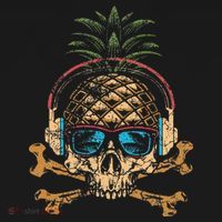 Pineapple DJ Skull Summer Vibes Gamer Hawaiian Sunglasses Sweatshirt thumb 3