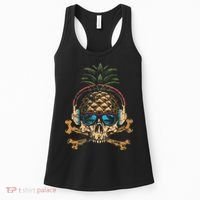 Pineapple DJ Skull Summer Vibes Gamer Hawaiian Sunglasses Women's Tank Top thumb 0
