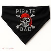 Pirate Dad Shirt Jolly Roger Skull & Crossbones Flag USA-Made Doggie Bandana thumb 0