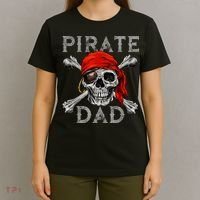 Pirate Dad Shirt Jolly Roger Skull & Crossbones Flag T-Shirt thumb 4