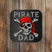 Pirate Dad Shirt Jolly Roger Skull & Crossbones Flag Coaster thumb 0
