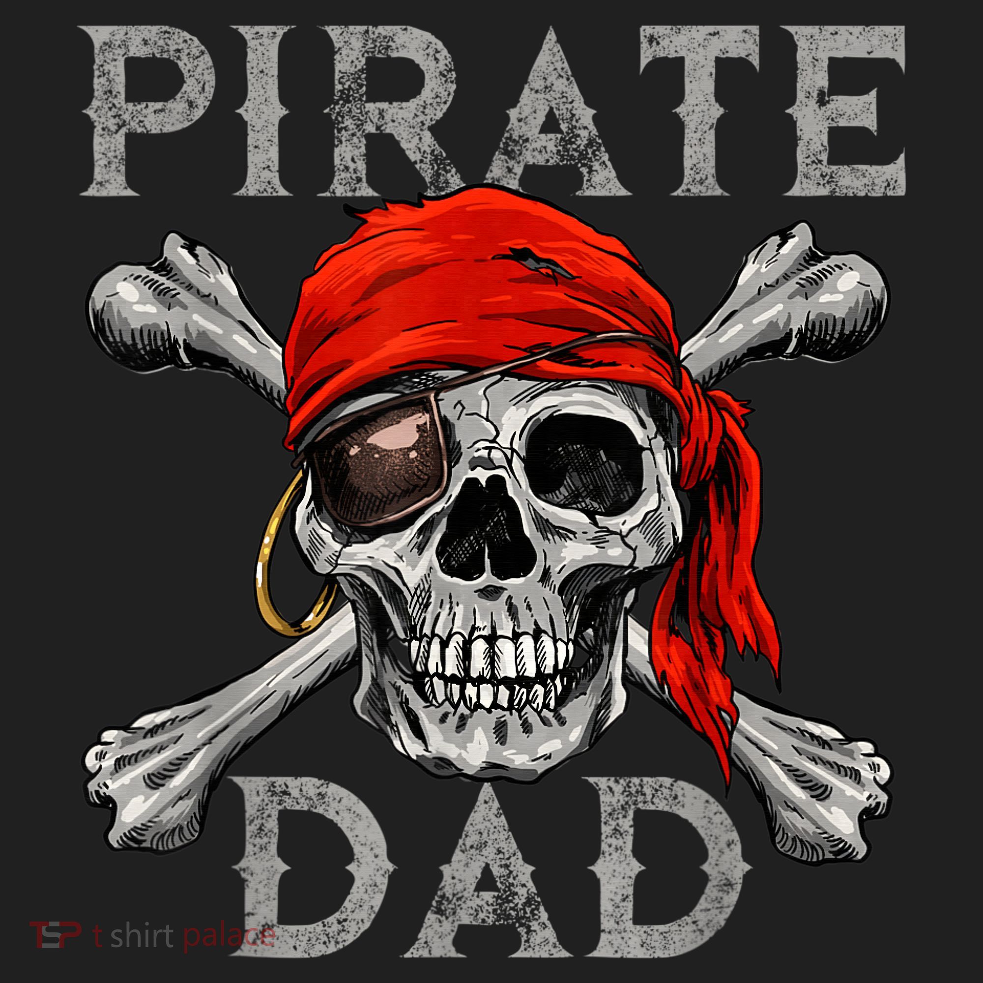 Pirate Dad Shirt Jolly Roger Skull & Crossbones Flag Tumbler