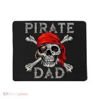 Pirate Dad Shirt Jolly Roger Skull & Crossbones Flag Mousepad thumb 0