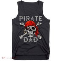Pirate Dad Shirt Jolly Roger Skull & Crossbones Flag Tank Top thumb 0