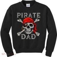 Pirate Dad Shirt Jolly Roger Skull & Crossbones Flag Kids Sweatshirt thumb 0
