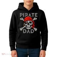 Pirate Dad Shirt Jolly Roger Skull & Crossbones Flag Kids Hoodie thumb 4