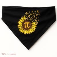 Pi Day Sunflower Floral Flower USA-Made Doggie Bandana thumb 0