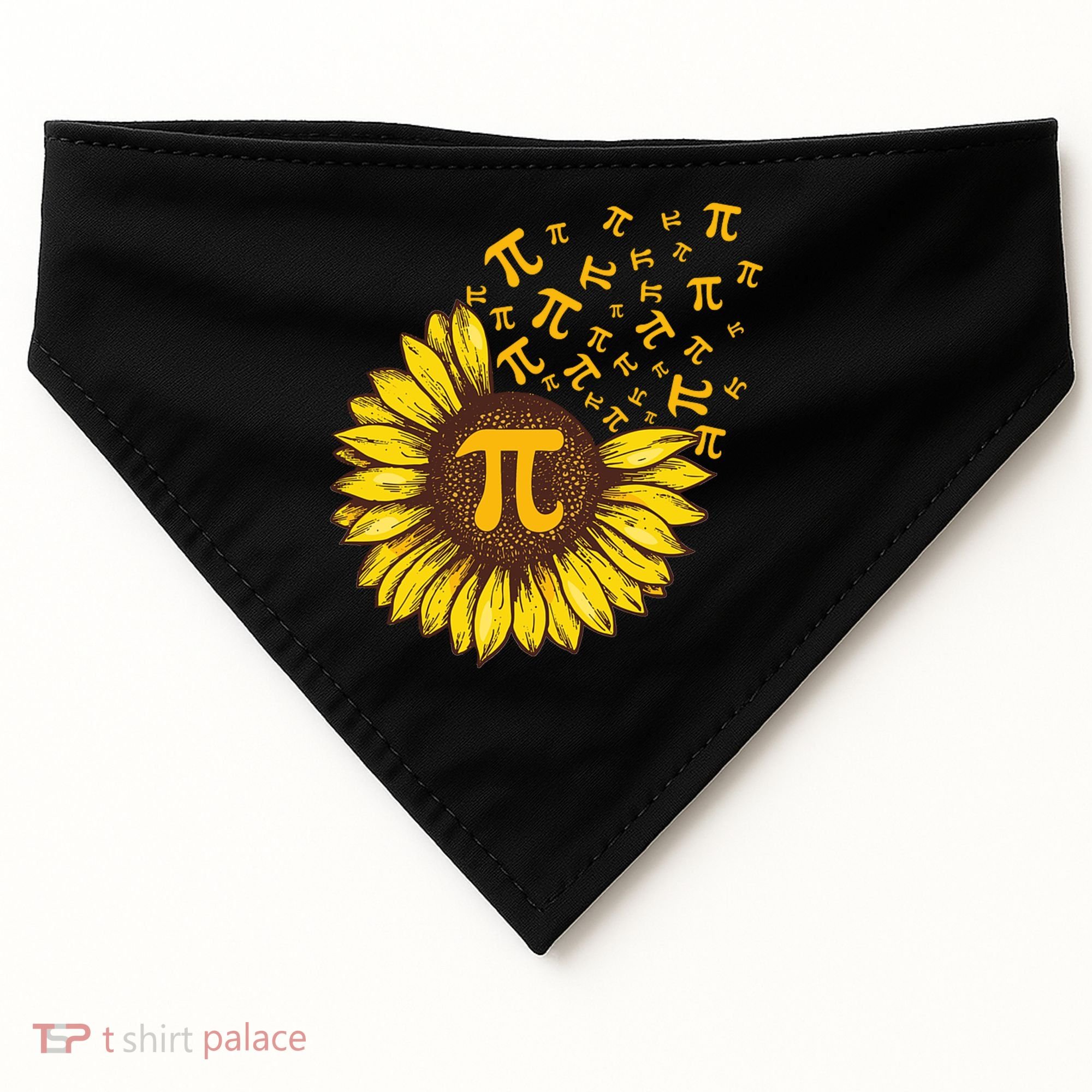 Pi Day Sunflower Floral Flower USA-Made Doggie Bandana