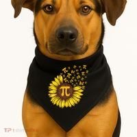 Pi Day Sunflower Floral Flower USA-Made Doggie Bandana thumb 1