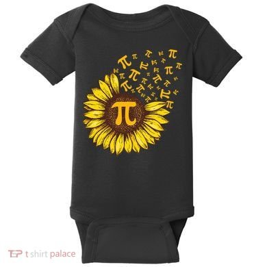 Pi Day Sunflower Floral Flower Baby Bodysuit