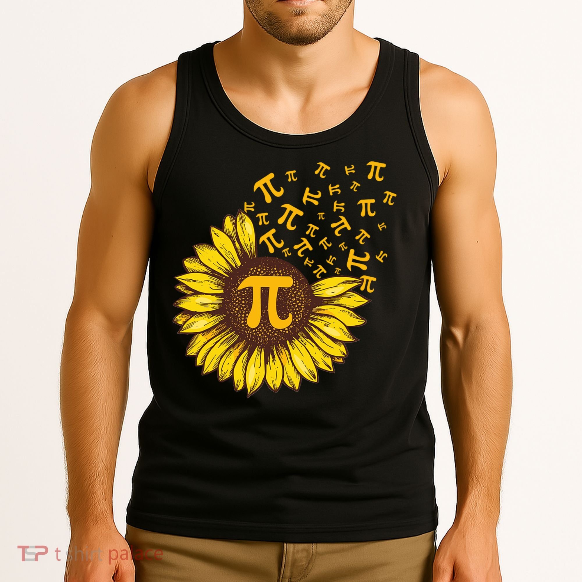 Pi Day Sunflower Floral Flower Tank Top