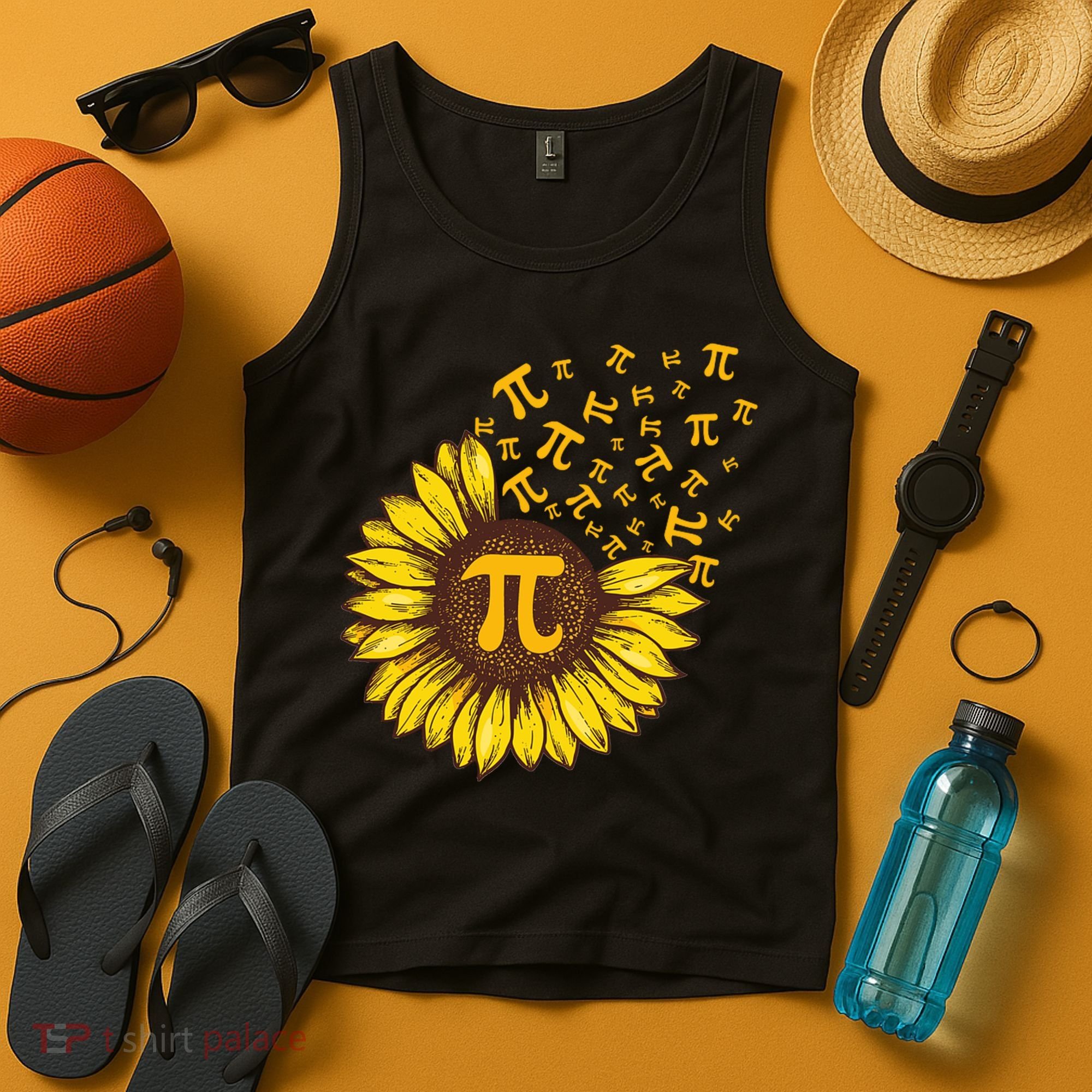 Pi Day Sunflower Floral Flower Tank Top
