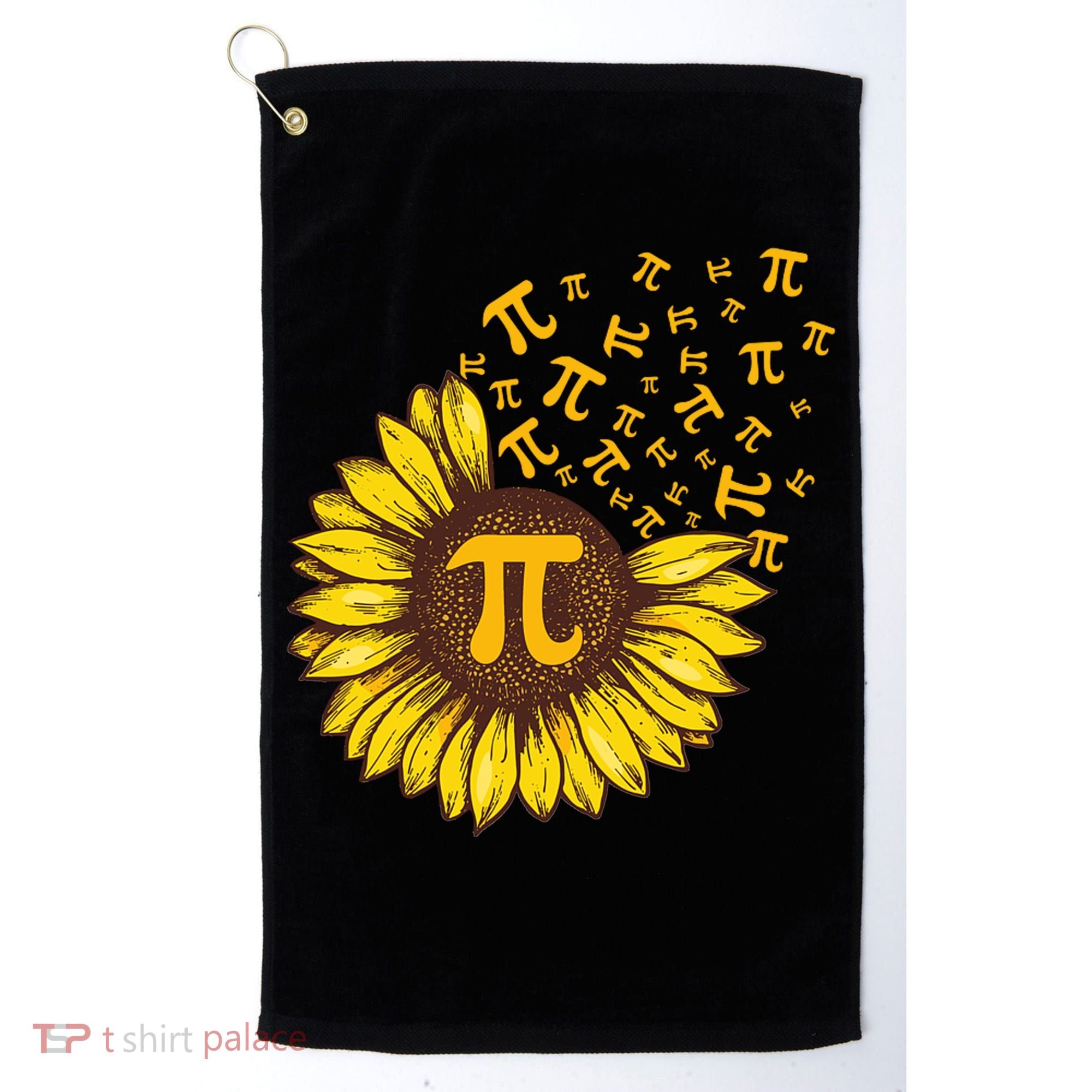 Pi Day Sunflower Floral Flower Golf Towel
