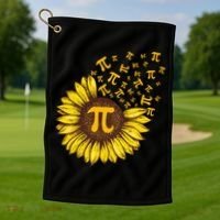 Pi Day Sunflower Floral Flower Golf Towel thumb 1