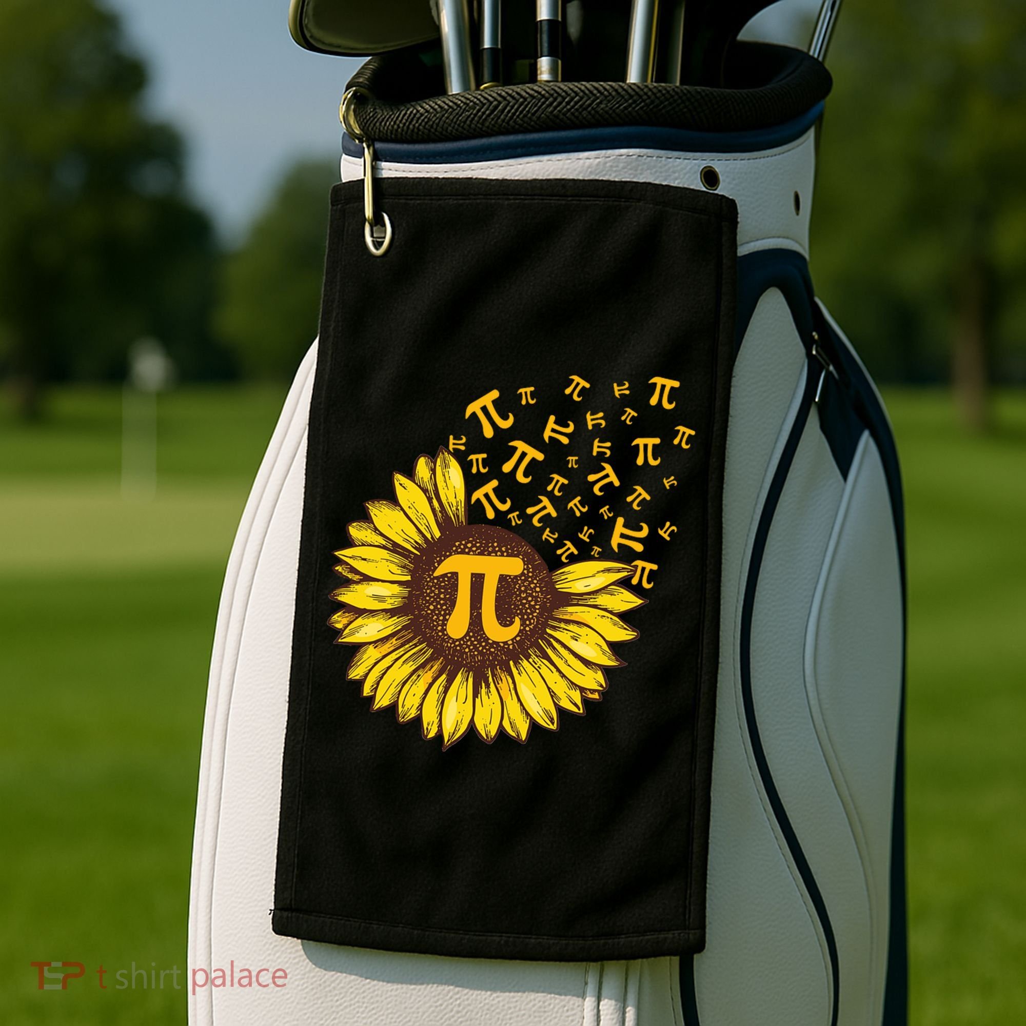 Pi Day Sunflower Floral Flower Golf Towel