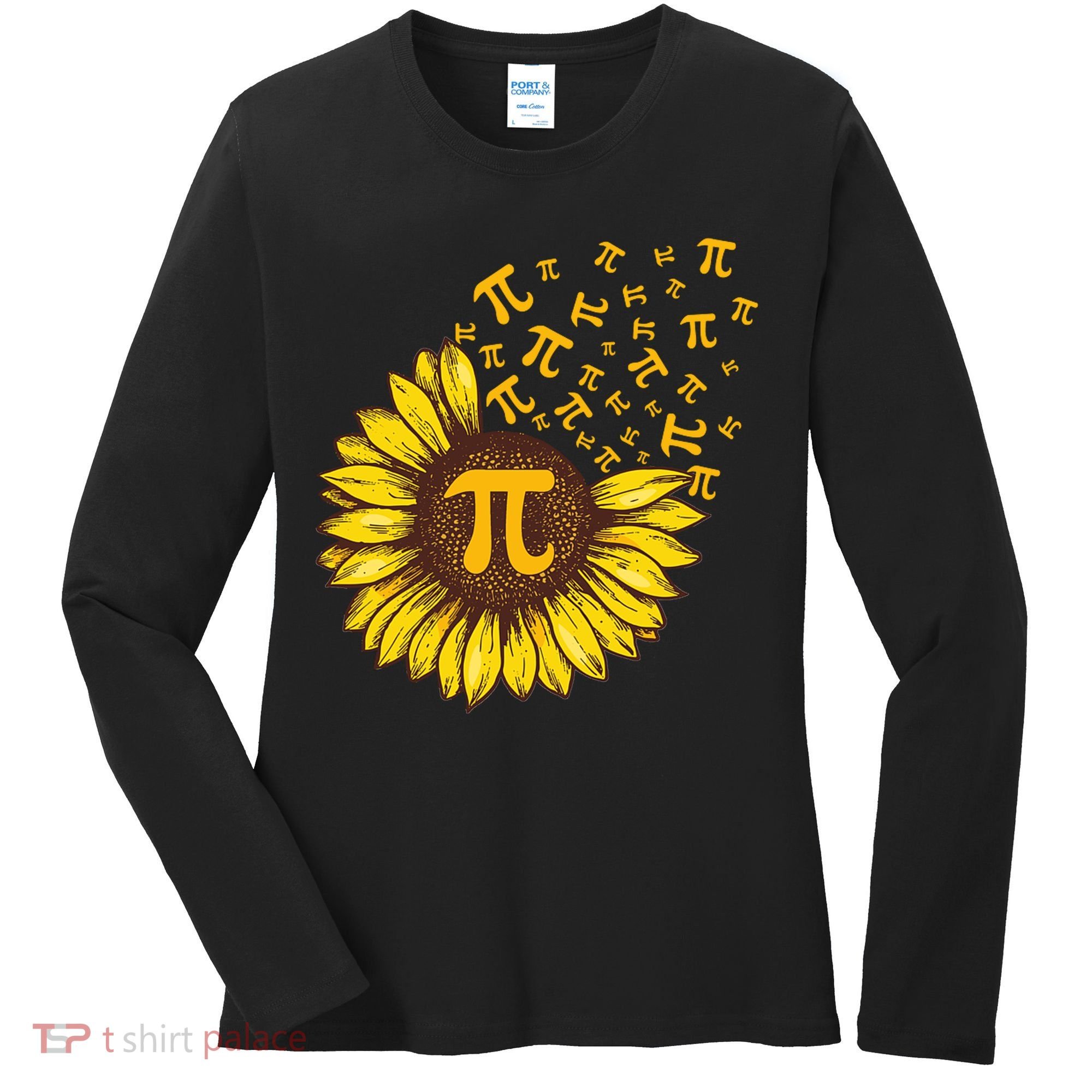 Pi Day Sunflower Floral Flower Women's Long Sleeve Shirt
