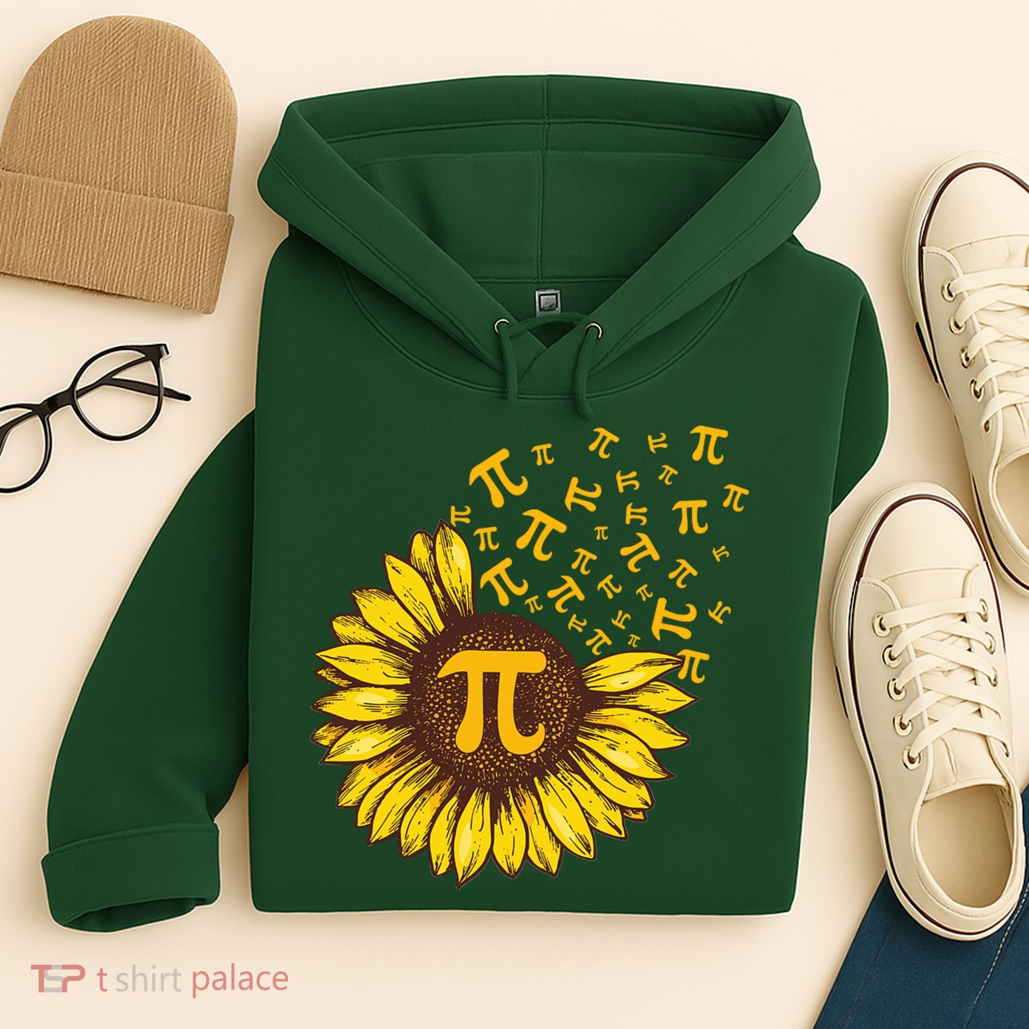 Pi Day Sunflower Floral Flower Hoodie