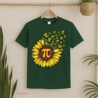 Pi Day Sunflower Floral Flower T-Shirt thumb 2