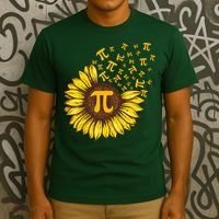 Pi Day Sunflower Floral Flower T-Shirt thumb 3