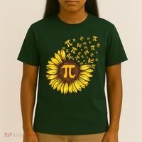 Pi Day Sunflower Floral Flower T-Shirt thumb 4