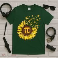 Pi Day Sunflower Floral Flower T-Shirt thumb 5