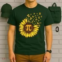 Pi Day Sunflower Floral Flower T-Shirt thumb 6