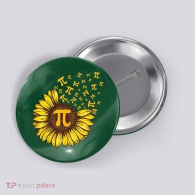 Pi Day Sunflower Floral Flower Button