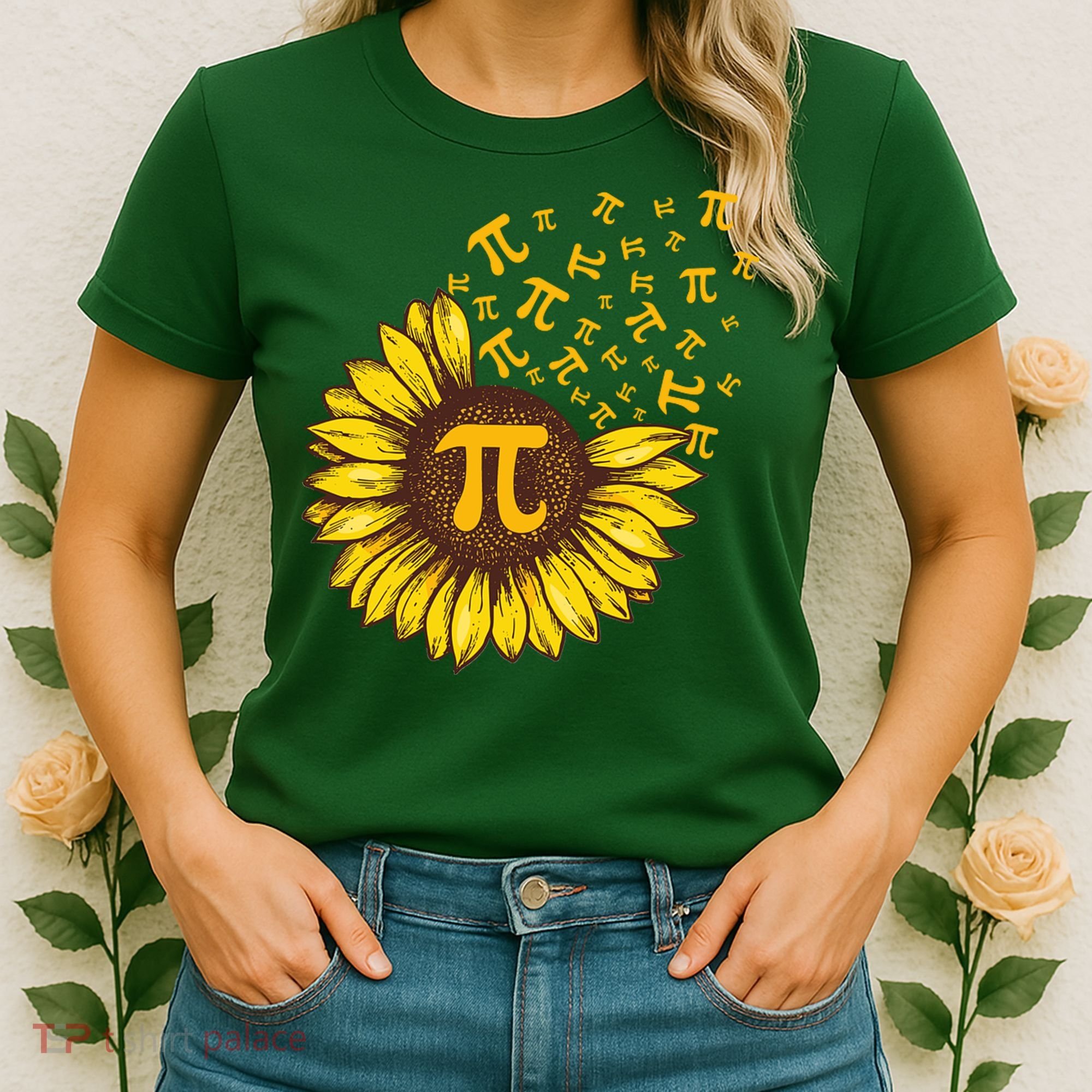 Pi Day Sunflower Floral Flower Women's T-Shirt