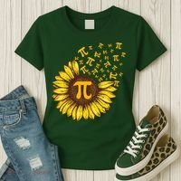 Pi Day Sunflower Floral Flower Women's T-Shirt thumb 3