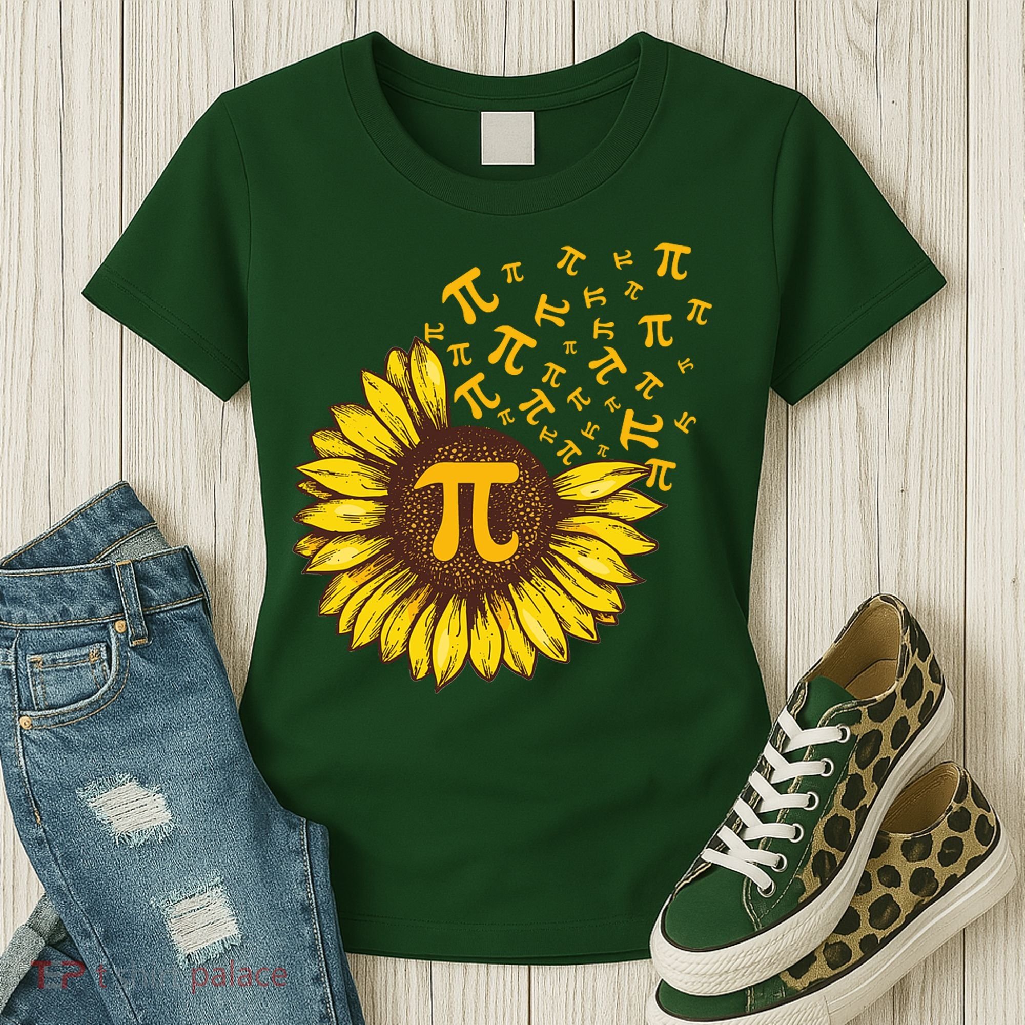 Pi Day Sunflower Floral Flower Women's T-Shirt
