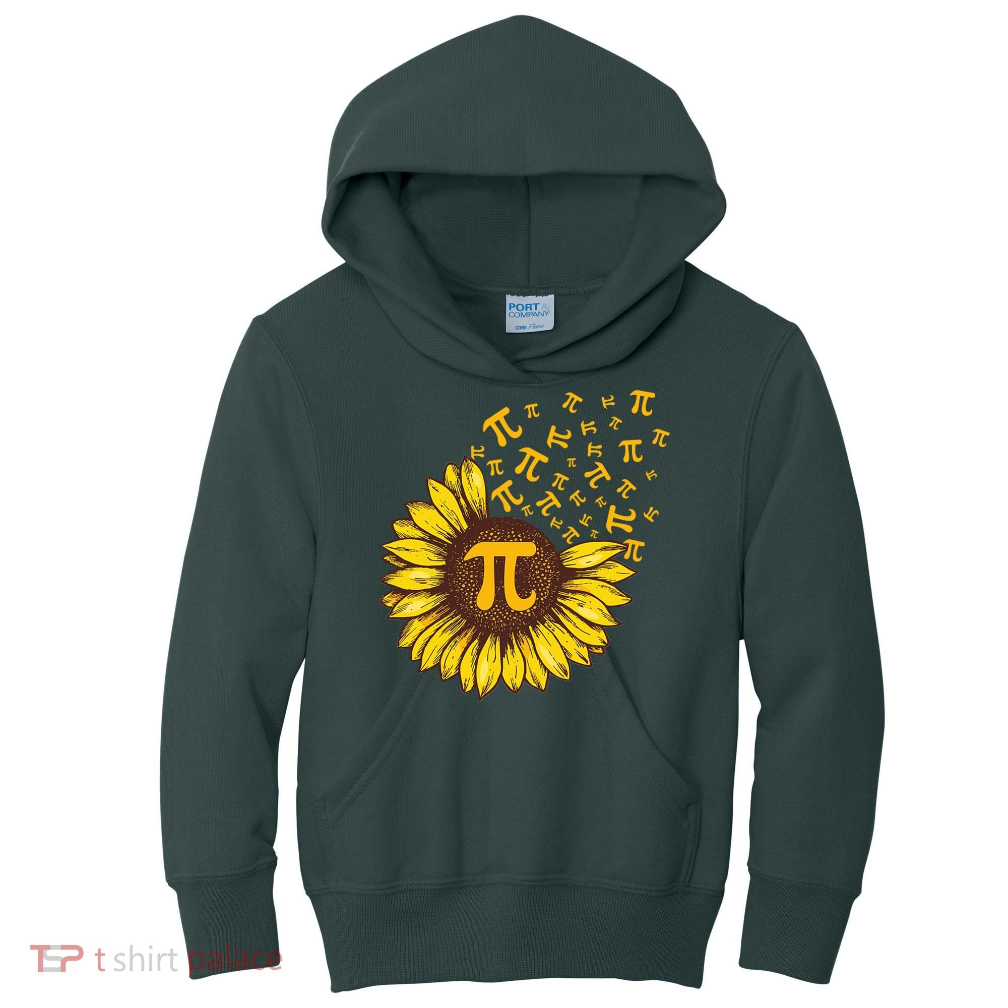 Pi Day Sunflower Floral Flower Kids Hoodie