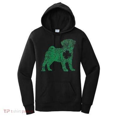 Pug Dog Shamrock St Patrick's Day Saint Paddy's Irish Women's Hoodie